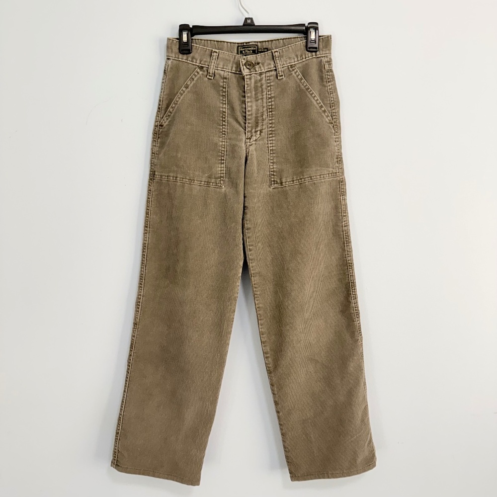 Abercrombie & Fitch Corduroy Pants Womens Sz‎ 2 Wide Leg Baggy 90s Skater Cargo